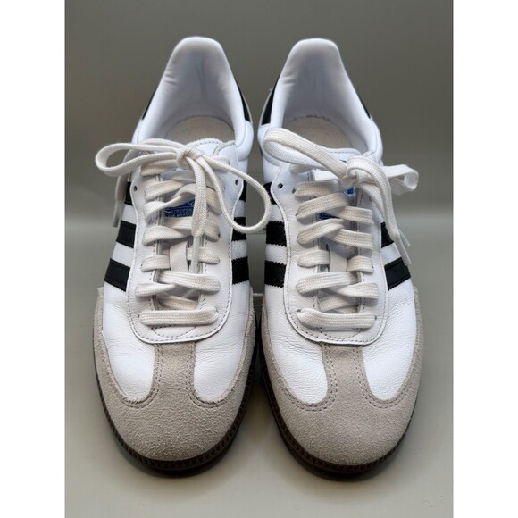 adidas Samba OG Womens Low White Gray Gum Soles Leather Suede Size 8.5M EUC - Picture 4 of 7